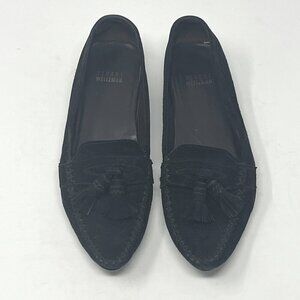 Stuart Weitzman black suede driving loafers mocs 7.5 women